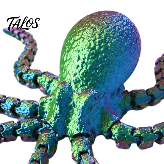 Unique Home Decor 3D Printed Octopus Sea Animal Fidget Toy, Flexible Articulated Tentacle Figurine, Educational Ocean Creature Desktop Decoration with
