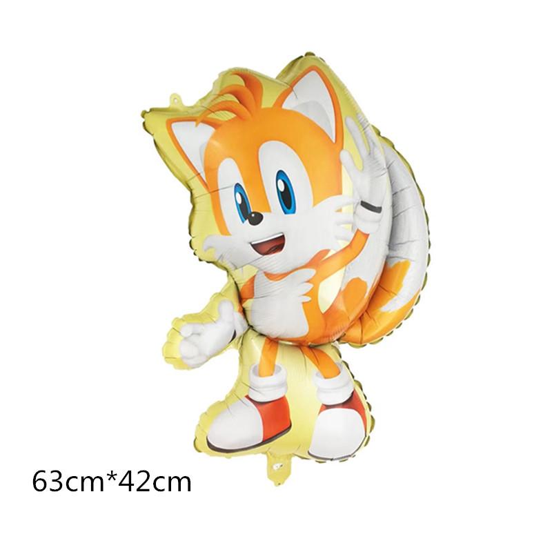 New Cartoon Sonic Balloon Blue Glitter Hedgehog Action Figure Toy Anime Baby Shower Birthday Party Decoration Supplies Kids Toy