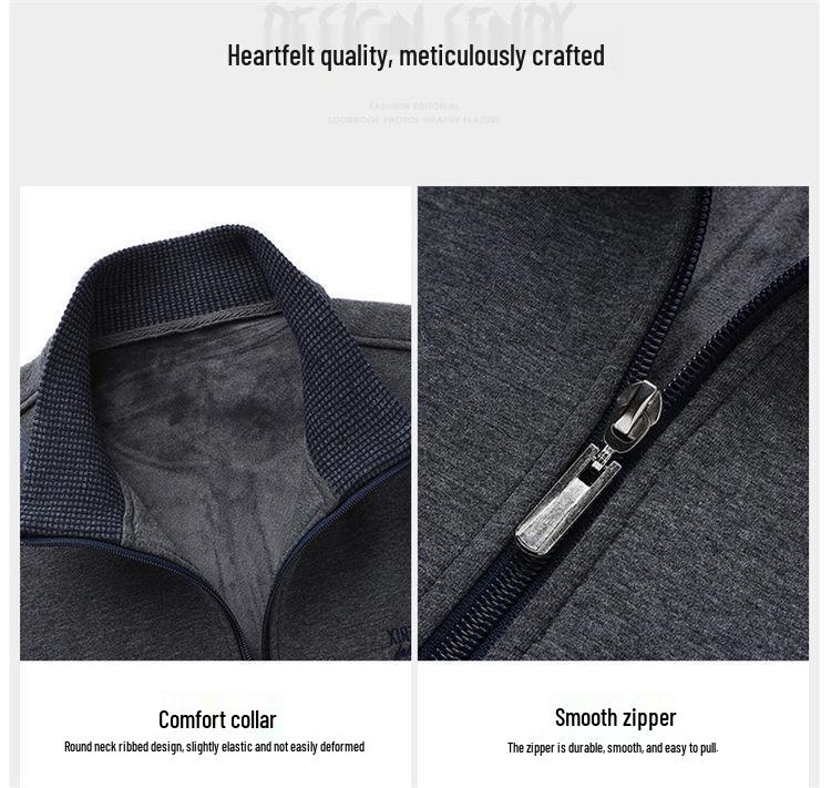 Specht Herren Sport Baumwollset: Lässige Laufjacke für Mittelalte und ältere Menschen für Frühling, Herbst, Winter.