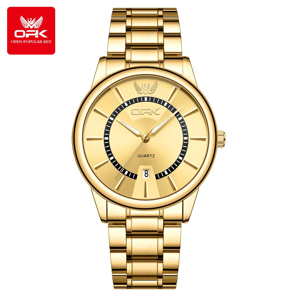 OPK Brand Watch Single Calendar Waterproof Quartz Watch Luminous Men's Watch Men's Watch