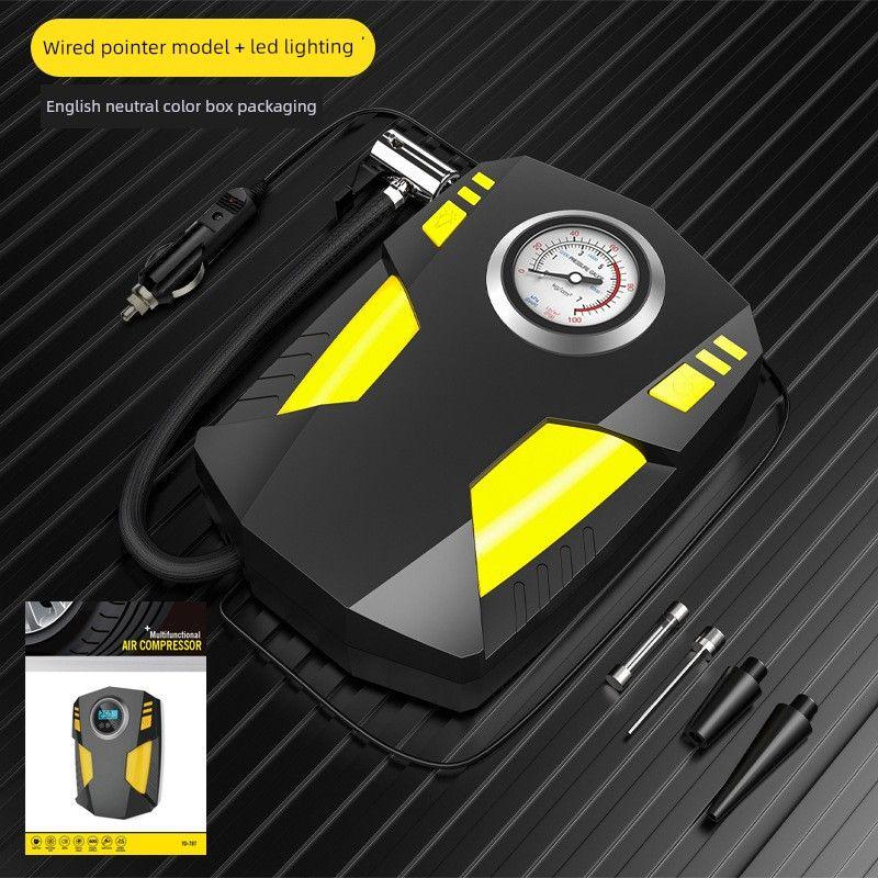 

Car Air Pump, Wireless Electric Air Pump for Cars, Portable Tire Inflator, Multi-Functional Air Pump for Cars English Packaging 12V Pointer Car Air Pump