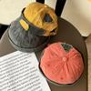 Retro Washed Cotton Docker Cap Men Solid Color Patchwork Brimless Hat Streetwear Hip Hop Adjustable Dome Melon Cap