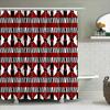 Modern Red White Geometric Shower Curtain Set Striped Bath Decor Water-Resistant Fabric Perfect For Bathroom Multiple Sizes Avai