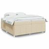 VidaXL Slat Bed Base with Mattress Cream 200x200 Cm Fabric 3285503