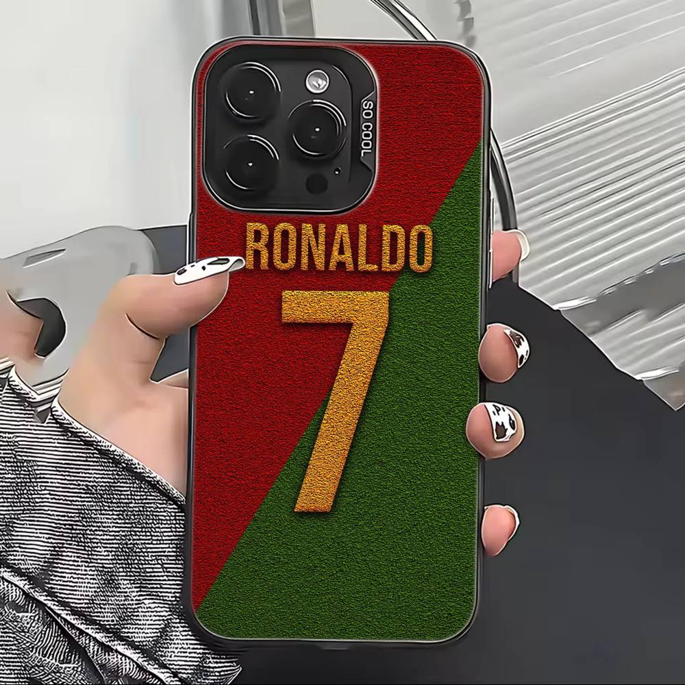 F-Famous Football Players C-CR7 Phone Case For iPhone 17,16,15,14,13,12,11 Plus,Pro Max,XS,Colorful Silver Black Cover
