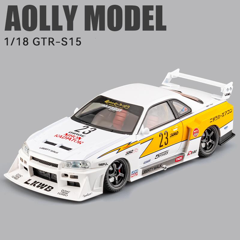 

1:18 GTR R34 Skylin S15 LBWK Alloy Model Car Toy Diecasts Metal Casting Sound and Light Car Toys For Children Vehicle белый