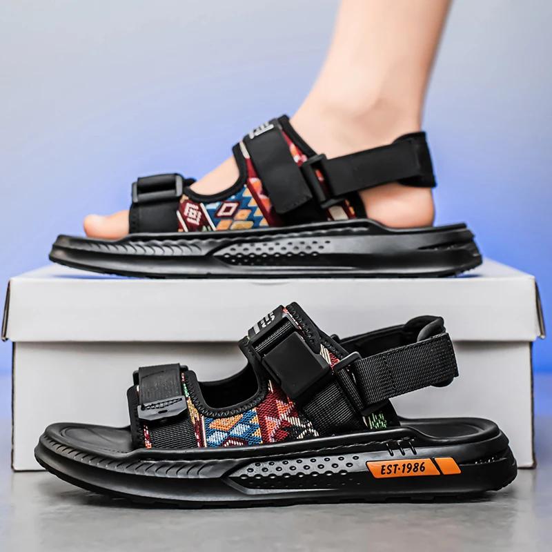 

Sandals for Outdoor Wear 2025 New Summer Trend Fashion, Sports and Leisure Driving Dual-use Beach Sandals 44 чорний