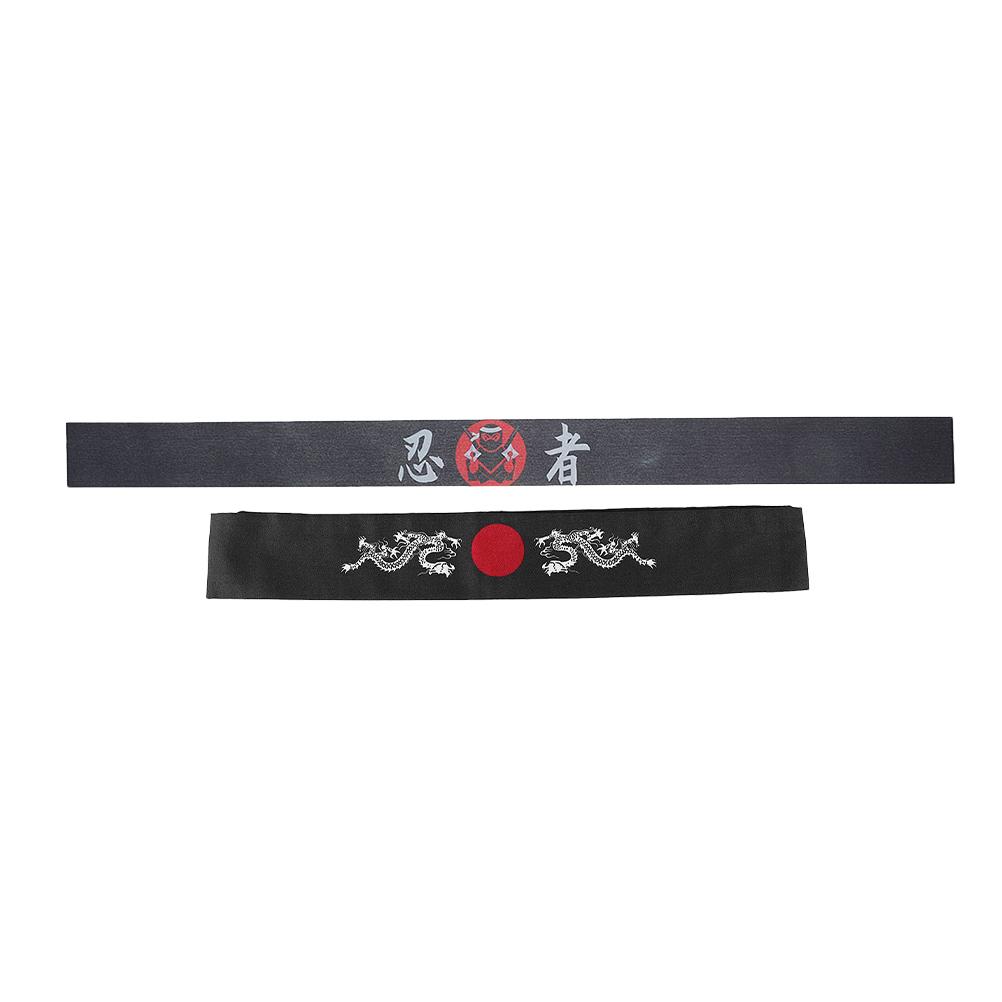 2 Pcs Japanischen Ninja Kopftuch Sushi Chef Kopfbedeckung Karate Stirnband Breite Stirnbänder für Frauen Dekorative