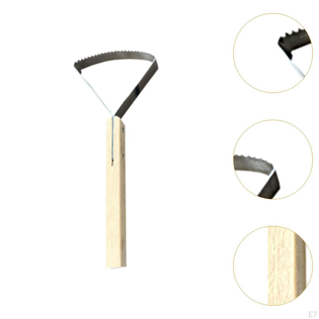 Ręczne narzędzie do skrobania trawy, odchwaszczania, wygodny drewniany uchwyt, wielofunkcyjne do ogrodu