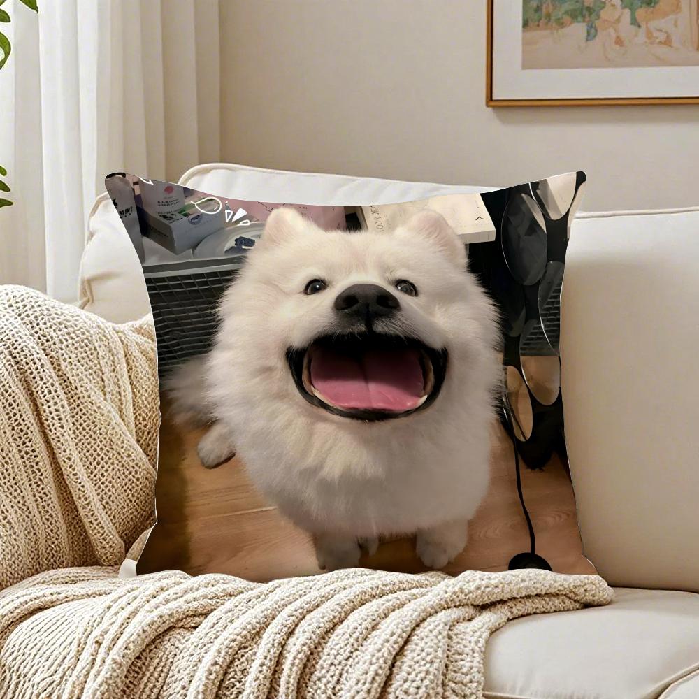 Happy Cute Puppy Smiling Sunshine Cushion Cover Pillowcase Antidustmite living Room Sofa Decor Cushion Room
