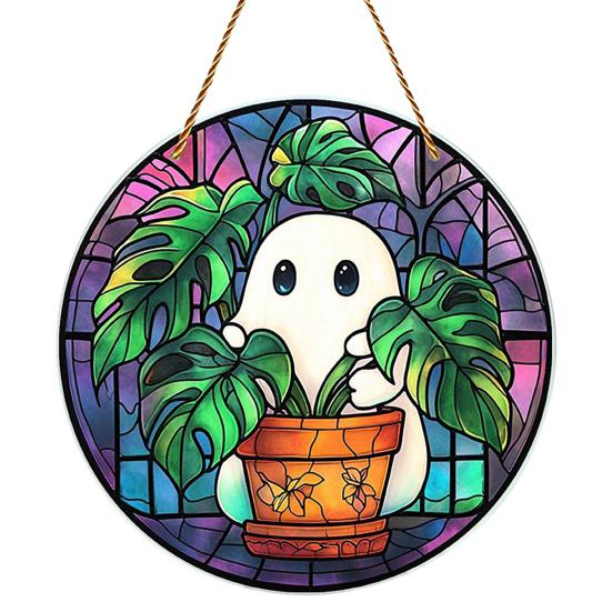 Ghost Sun Catcher Acrylic Bright Color Lampshade Pendant Halloween Party