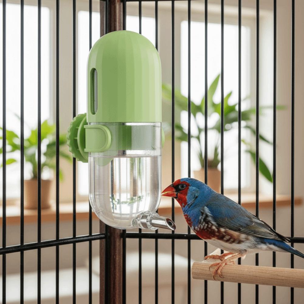Hanging Birds Water Dispenser Leak-proof Large Capacity Parrot Water Bottle Splash-proof Knob Lock Cage Hanging Drinker