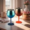 14oz Removable U-shaped Gradient Red Wine Glass with High Legs, Creative Champagne Glass, Juice Glass 304 Stainless Steel