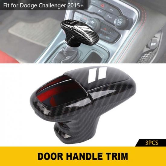 Carbon Shift Knob Head Bezel Covers For Dodge Challenger Charger 15+/Durango 18+