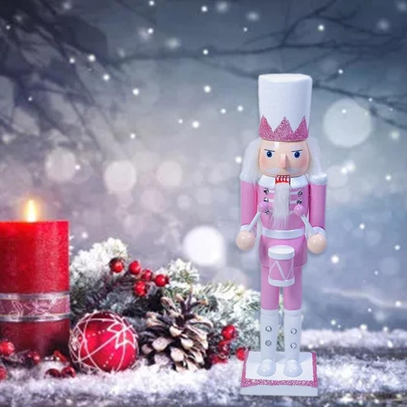 Stylish Nutcrackers Soldier Ornament Pink Series Nutcrackers Soldier Figurine Ornament for Individualized Room Decors