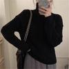 Retro twist turtleneck pullover bottoming sweater women's autumn and winter new soft waxy loose lazy knitted sweater top