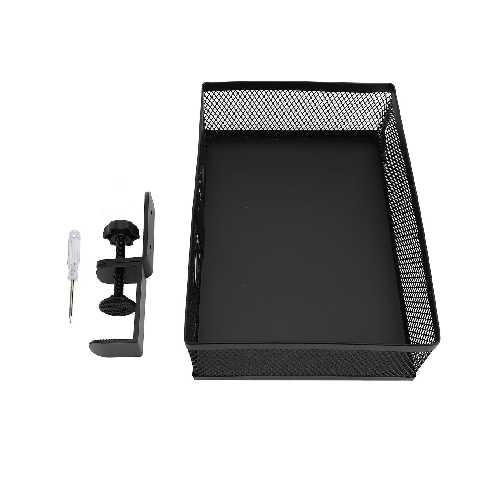 

Вращающийся на 360 градусов органайзер для хранения под столом, алюминиевая корзина-выдвижной ящик для стола с зажимом для дома и