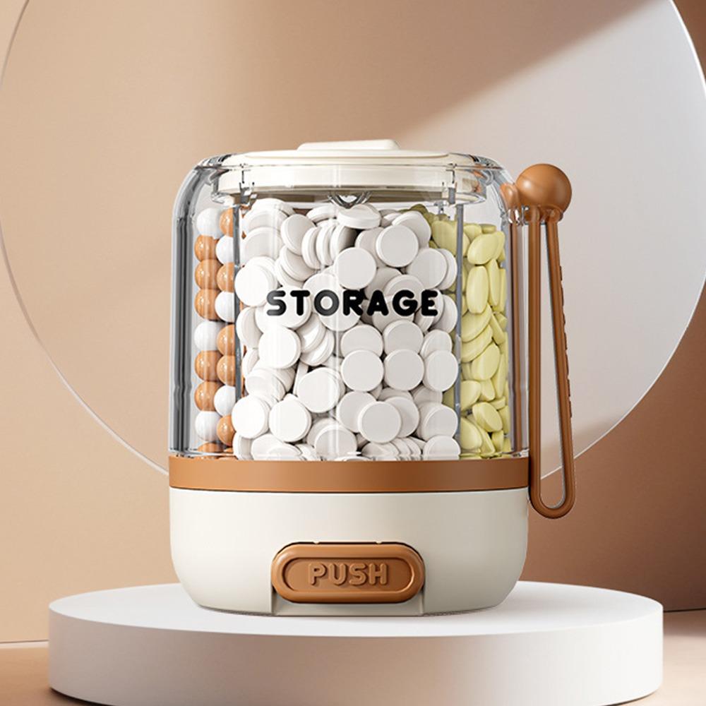 

Portable Pill Case Round Shape Pills Organizer New Pill Box кавовий