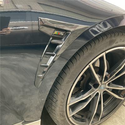 Universal Car Side Wing Air Flow Fender 3 Grill Intake Vent Trim Glossy Black