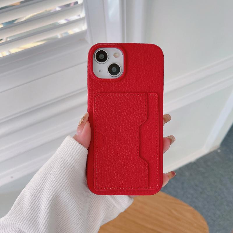 Luxury Solid Color Left Right Wallet Card Slot Hard PC Phone Case For iPhone 16 Pro Max E 14 11 12 13 15 Pro Max Mini Back Cover