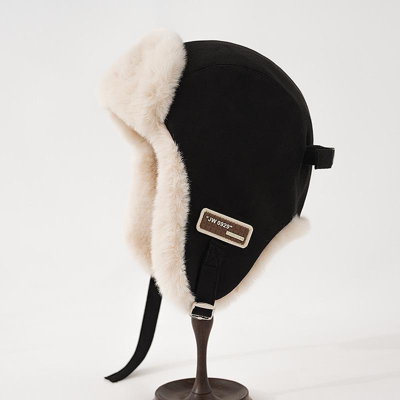 Imitation Fur Mink Hair Hat Female Fall and Winter Plush Fisherman Hat Khaki Senior Show Face Small Warm Ear Protection Lei Feng Hat