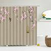 Chinese Flower Bird Shower Curtains Set Printing Waterproof Polyester Leaves Shower Curtains Bathroom Home Decor Mat 180x200CM