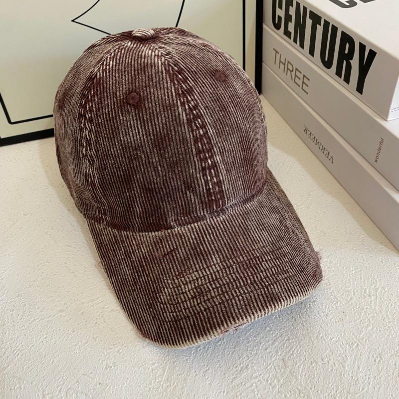 Vintage Washed Corduroy Ripped Baseball Cap Men Women Same Style Men Women Corduroy Ripped Dad Hat