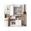 Bookshelf - MUVOE - 6 Shelves - Marbled White - Doors and Drawers - Chic Elegance