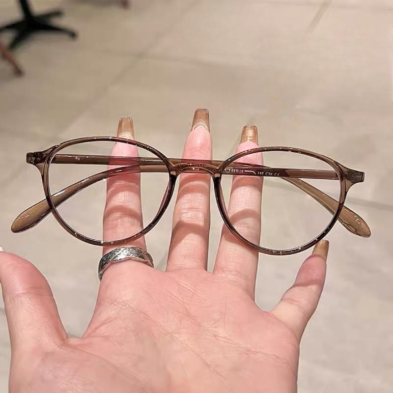 Anti Blue Light Glasses High Definition Transparent Short Sight Glasses Ultra Light Small Frame Myopia Glasses Retro Artistic