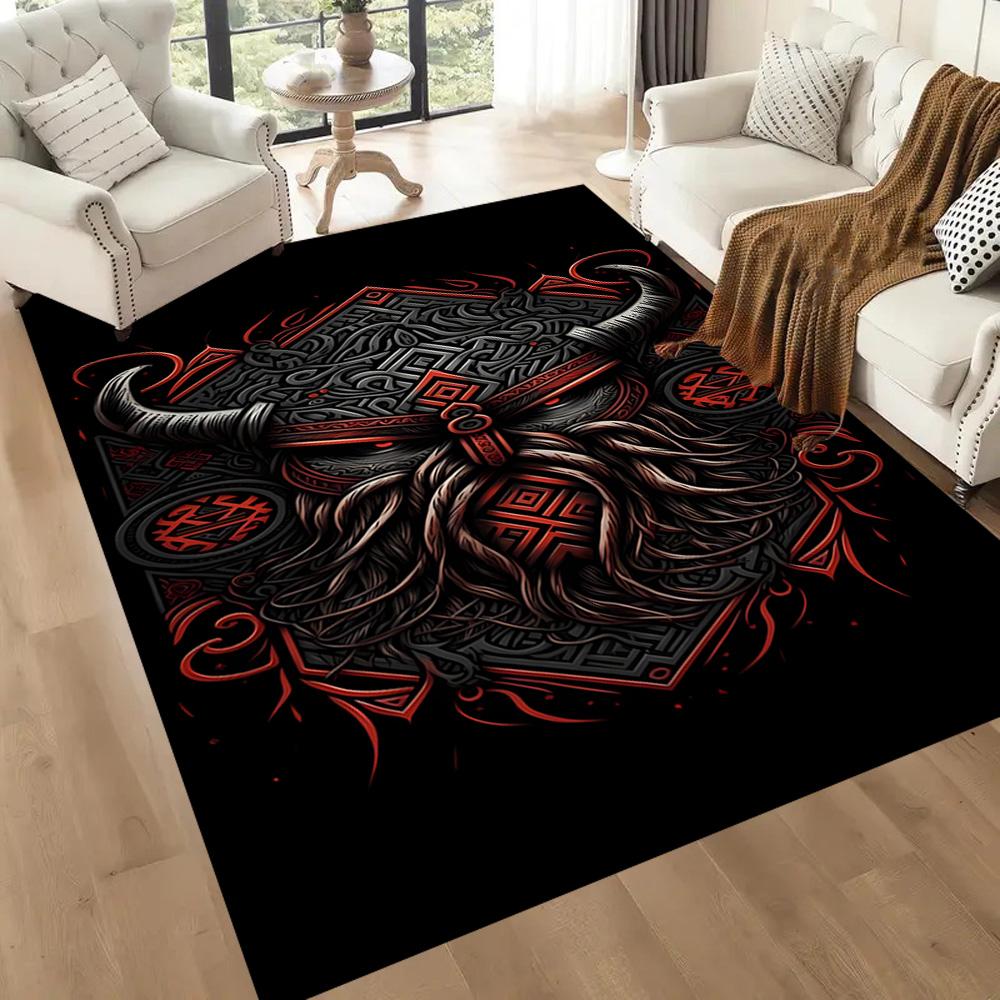 Viking Warrior Artwork Floor Mats for Living Room, Bedroom and Room Decoration Are Suitable for Gifts.