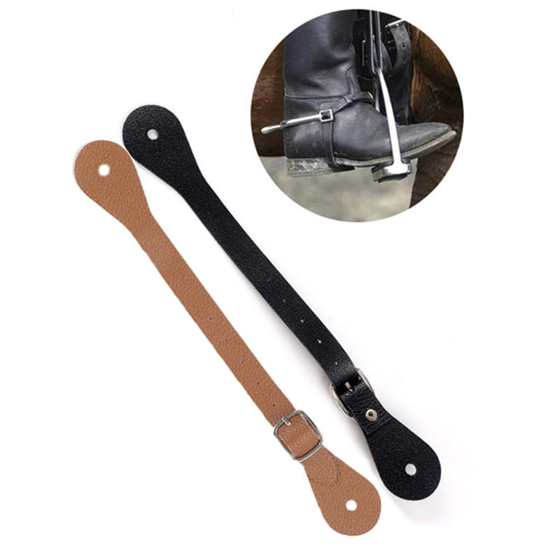 Equestrian Spur Straps Adjustable Leather Horse Riding Spur Straps with Buckle for Horse Riding Outdoor Equestrian Equipment