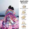 1pc Unicorn Hello Kitty Blanket Lightweight Flannel Throw for Sofa Bed Travel Camping Livingroom Office Couch Chair
