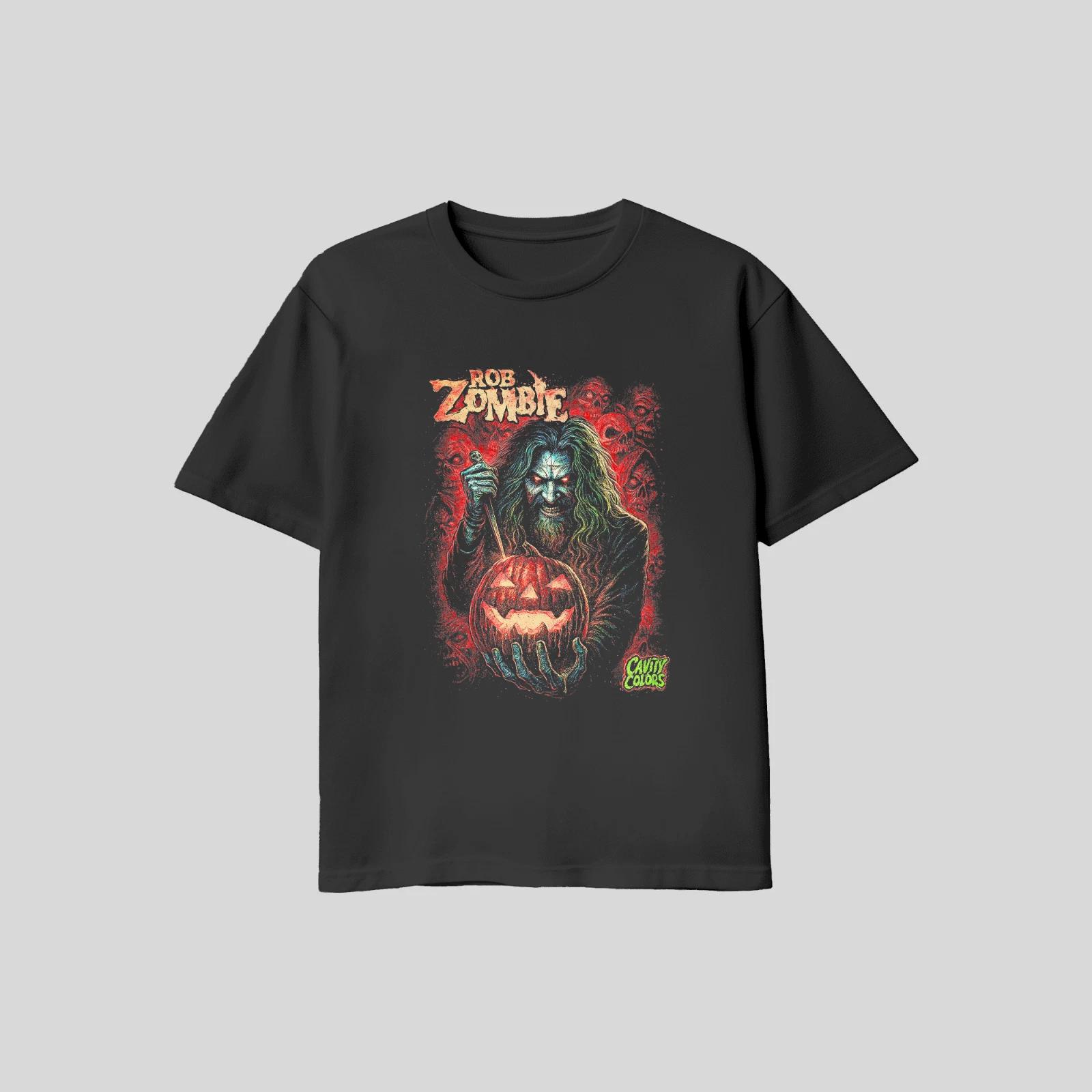 Unisex Adult Casual Graphic Rob Zombie Halloween Pumpkin T Shirt Gi... S