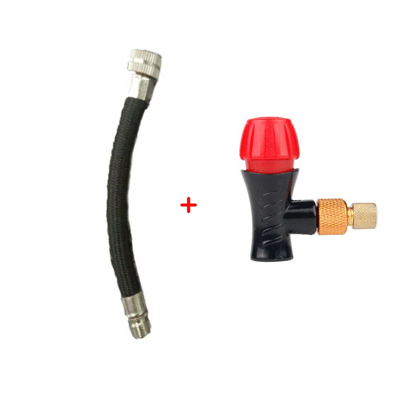Fahrrad 16g CO2 Kartuschen Adapter Pumpe Radfahren MTB Rennrad Mini Tragbar Luftpumpe Reifen Doppelkopf Schrader & Presta Ventil