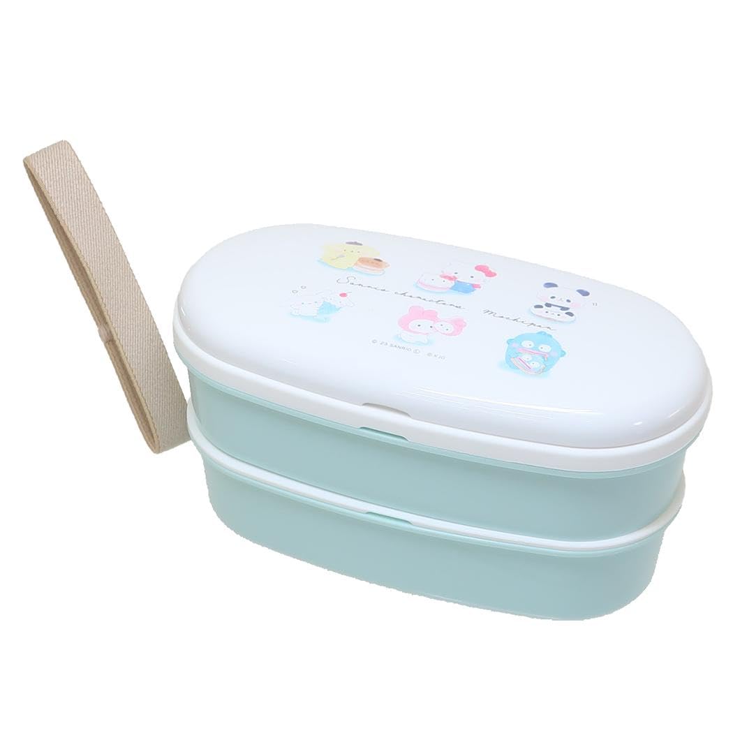 

Sanrio Characters Mochimochi Panda Oval Microwave Lunch Box with Chopsticks Chara Cafe 2-Tier