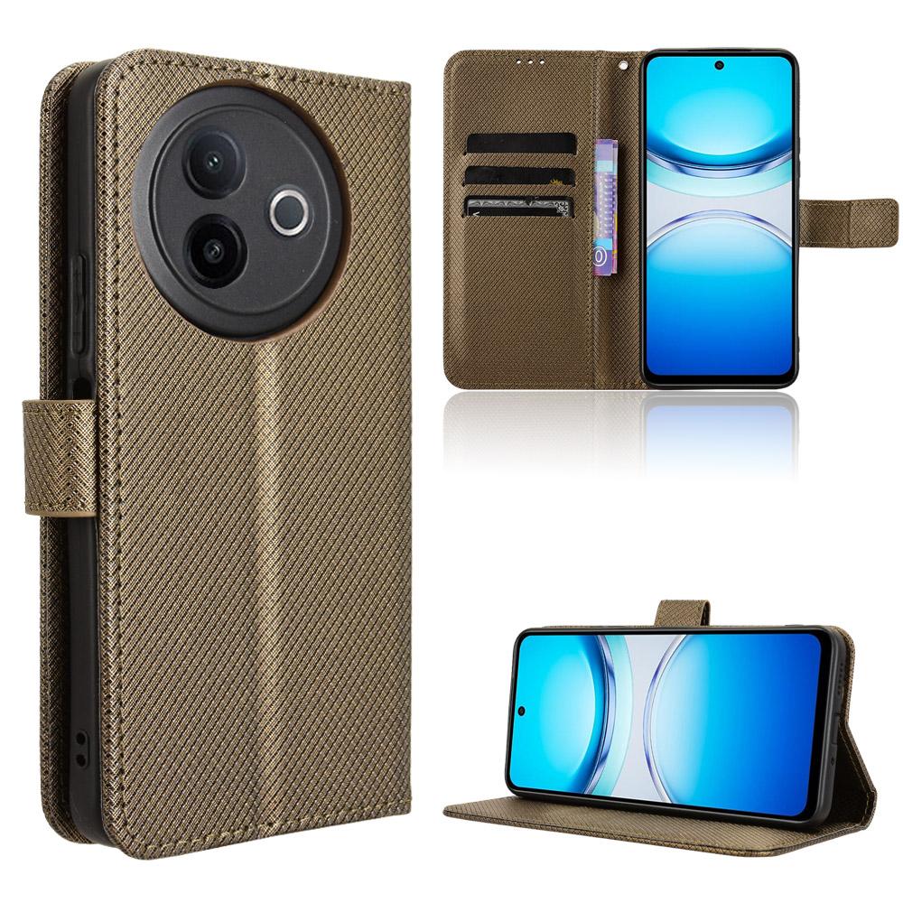 

For vivo Y39 5G Leather Wallet Case with Strap Diamond Texture Phone Cover B