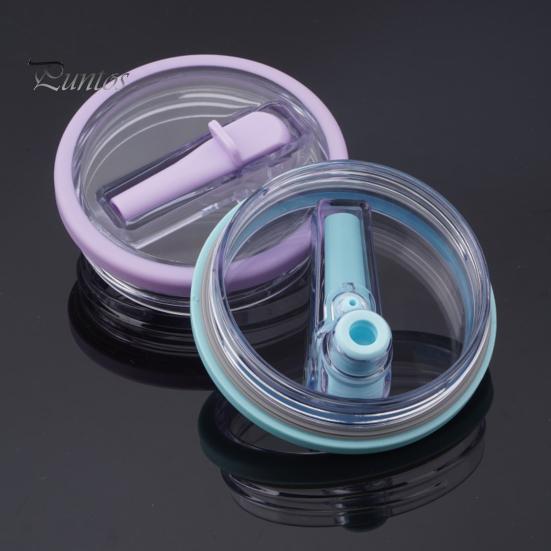 40oz Tumbler Flip Straw Lid Replacement Leak-Proof Splash Resistant Cover for Cup BPA-Free Reusable Glass Lid with Folding Straw