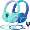 Children's Headphones - Iclever - Hs22 - Limited Volume 85 Db - Foldable - Blue and Green