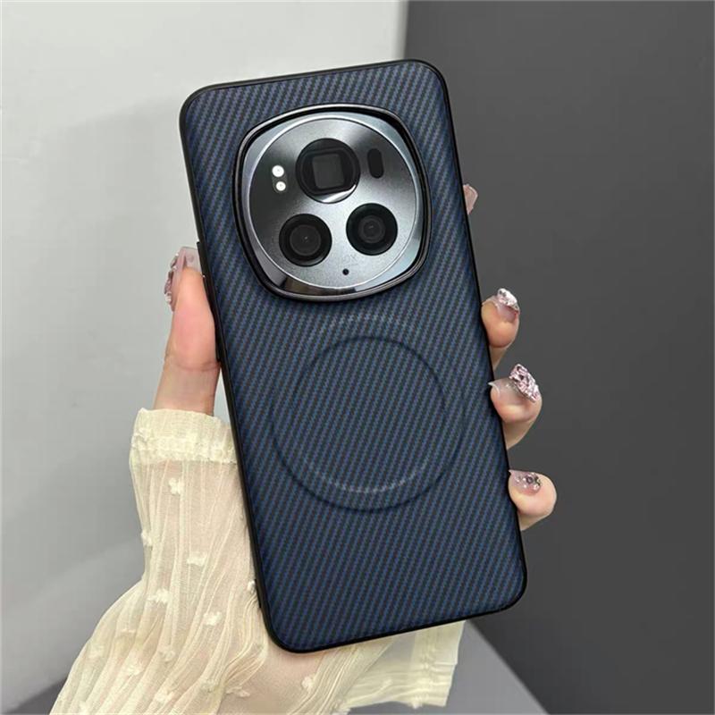 

Чехол для Honor Magic 7 Pro 6 6Pro 5G Магнитный Скин Полосатый Чехол на Заднюю Панель Телефона для Magic6 7Pro Защитный Чехол Ударопрочный Бампер For Honor Magic7 Pro темно-синий