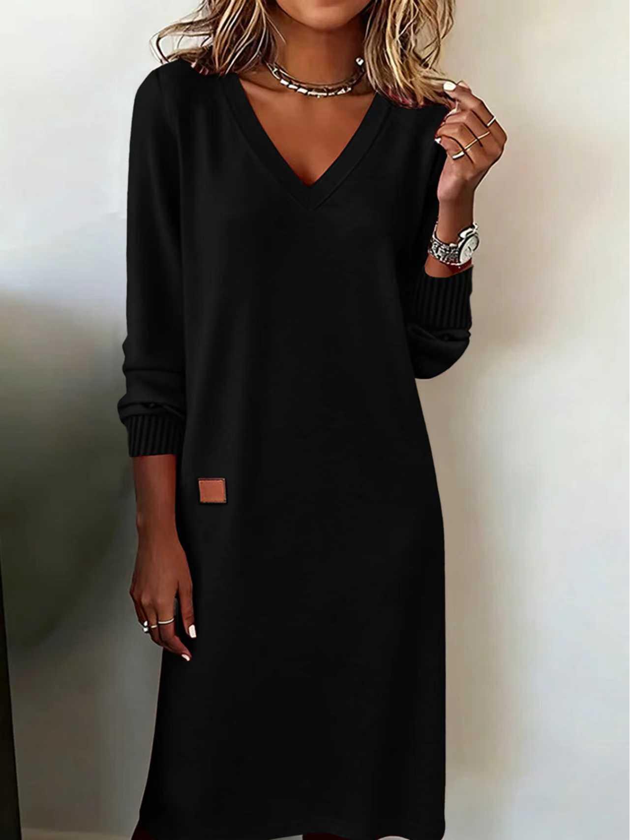 Women s V-neck Bodycon Long Dress & Jumpsuit XXL чёрный