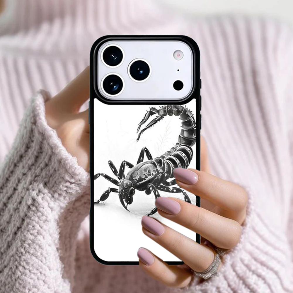 Scorpion print Phone Case For Apple iPhone 17 Air 16E 15 14 Plus 13 12 11 Pro Max Mini Funda Cover
