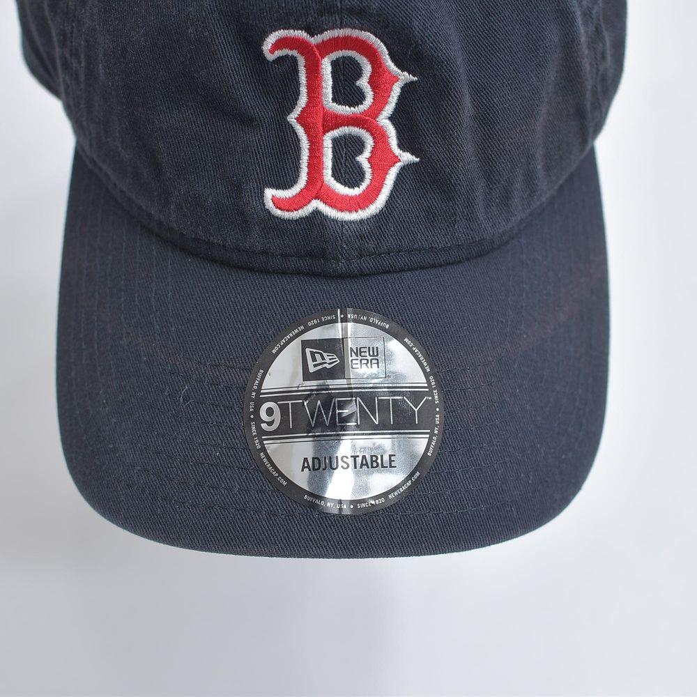Used NEW ERA 9TWENTY Baseball Cap Boston Red Sox B Logo Fade MLB American Casual Street Hat Dark Navy USED Vintage Old Clothes Men's