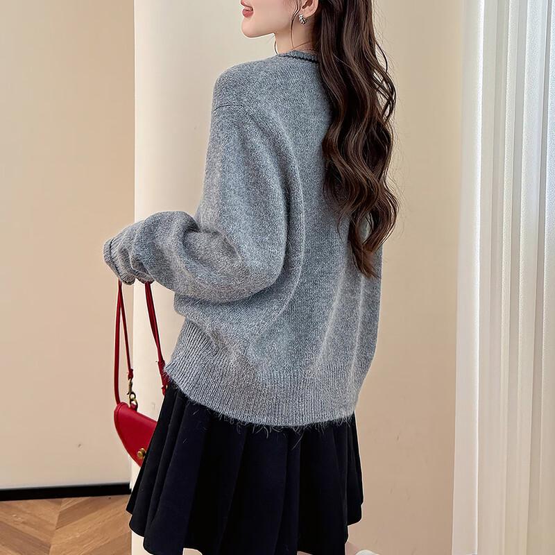 TonLion Women's Autumn/Winter Round Neck Cardigan