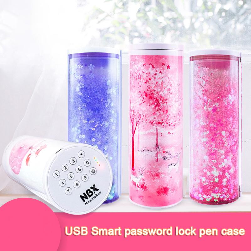 Multifunctional Smart Technology Stationery Box Long Electronic Password + Lock