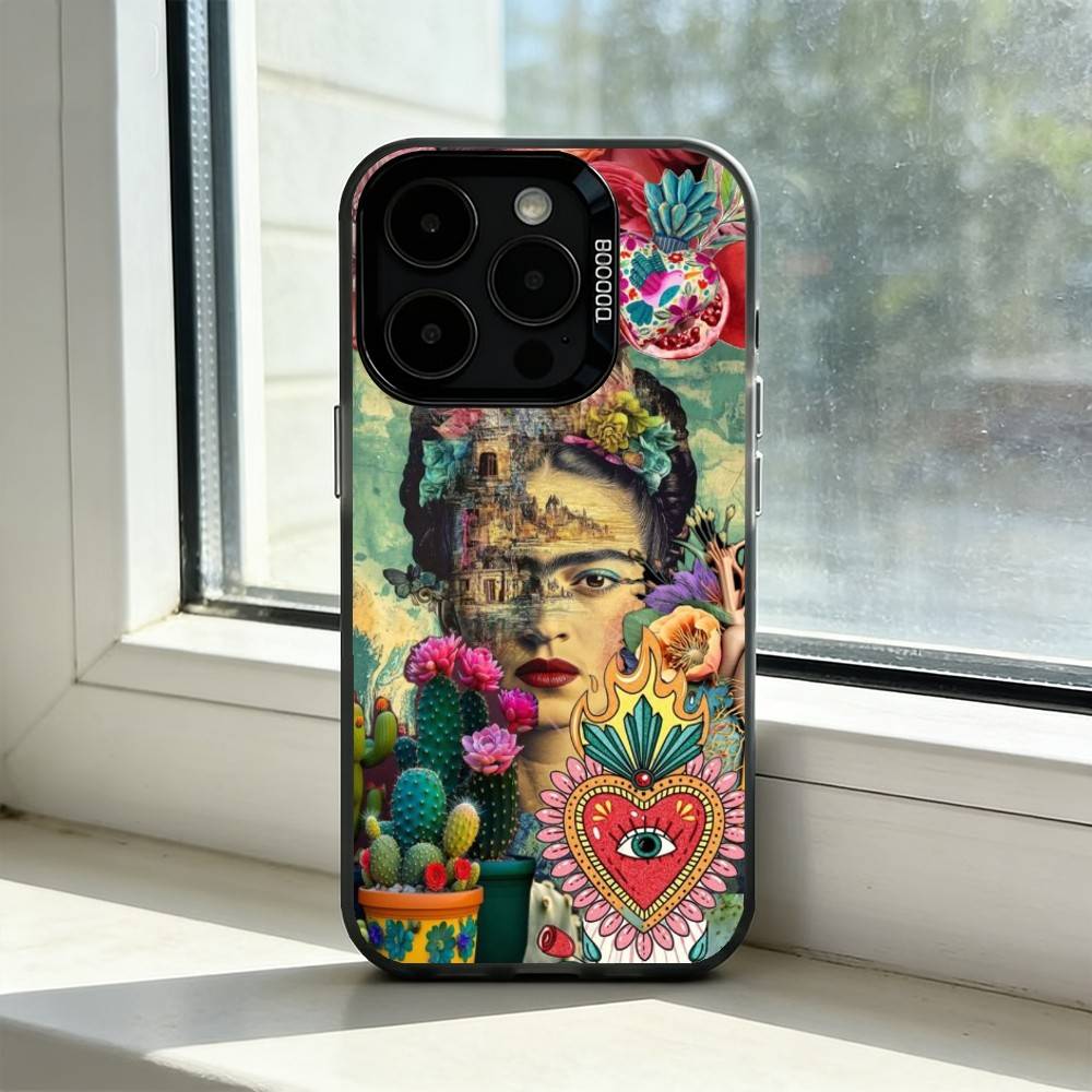 

Fashion FridaS-S K-Kahlo Phone Case For iPhone 17,16,15,14,13,12,11 Plus,Pro Max,XS,Colorful Silver Phone case Funda Cover iPhone13