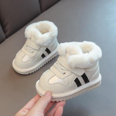 Baby Snow Boots Winter Girls Fleece Thickened Boots Baby Thick Cotton Toddler Shoes Boys Non-slip Soft-soled Short Boots