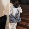 Fashionable Large Capacity Women Casual Single Shoulder Denim Crossbody Bag For Daily Use