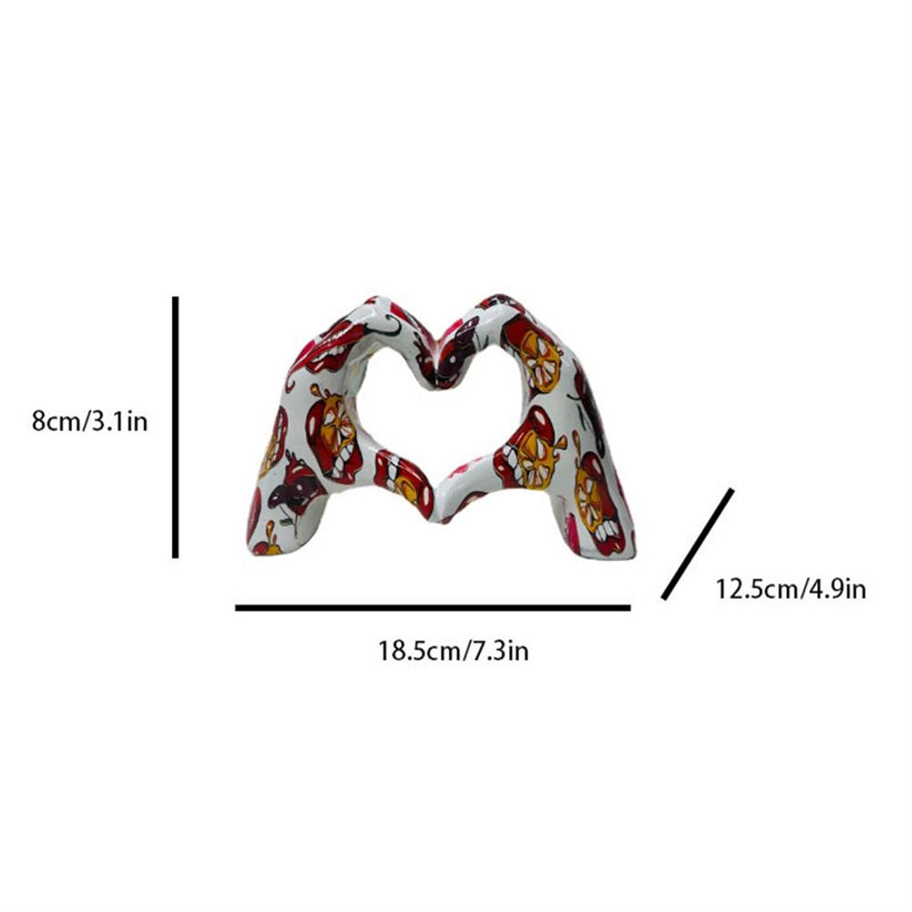 

Personalized Heart Gesture Resin Statue Home Decoration Modern Art Hand Love Abstract Figurines Sculpture Wedding Desktop Decor 18.5cmX12.5cmX8cm