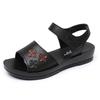 New Sandals Medium and Old Women's Shoes Summer Flat Non-slip Middle-aged Soft Sole Summer Comfortable Elderly Shoes