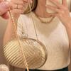 Oval Shape Hard Shell Crossbody Bag Egg-Shaped Braided Handbag Luxury Evening Clutch Bag  Gift